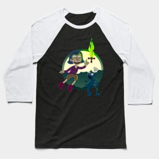 Green Fire Sword Baseball T-Shirt